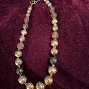 Chic Metallic Beaded Necklace